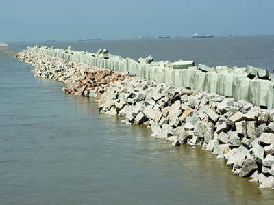 Siltation promotion project of the east mudflat, Hengsha Isl